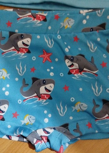 Erkek Çocuk Köpekbalığı Desenli Mavi Mayo Takımı - Görsel 2