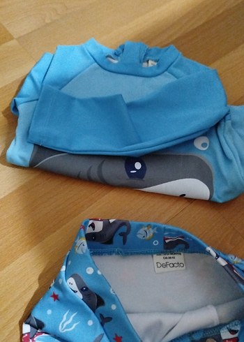 Erkek Çocuk Köpekbalığı Desenli Mavi Mayo Takımı - Görsel 5