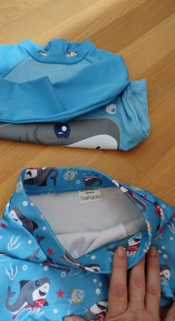 Erkek Çocuk Köpekbalığı Desenli Mavi Mayo Takımı - Görsel 4