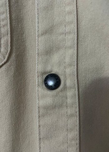 xl Beden camel Renk Bej Düğmeli Erkek Keten Gömlek