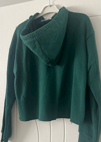 Yeşil Kapüşonlu Kadın Sweatshirt - Görsel 4