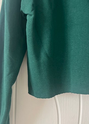 Yeşil Kapüşonlu Kadın Sweatshirt - Görsel 3