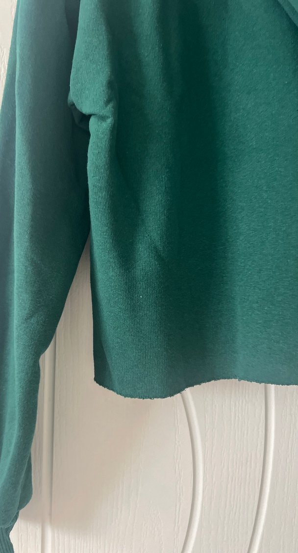 Yeşil Kapüşonlu Kadın Sweatshirt - Görsel 3