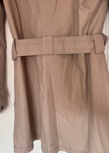 Kadın Bej Midi Trençkot Kemerli - Görsel 7