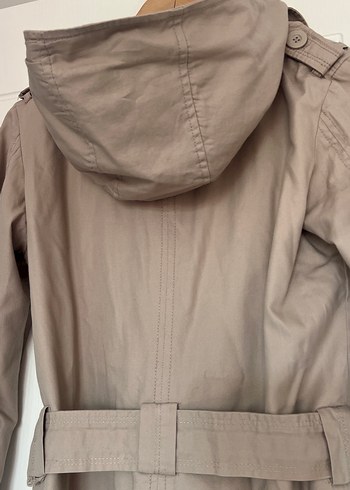 Kadın Bej Midi Trençkot Kemerli - Görsel 6