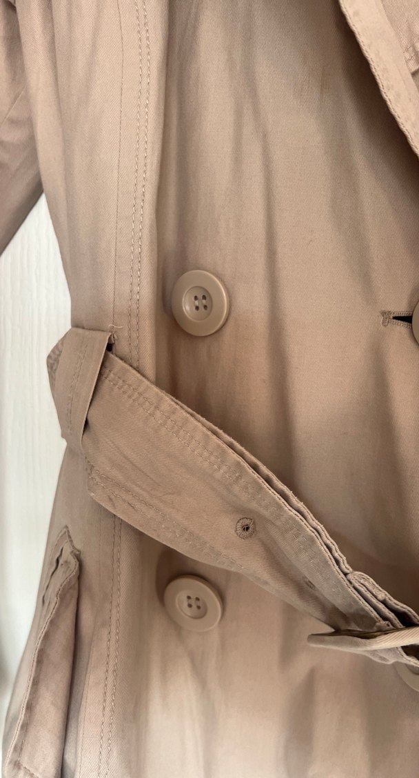 Kadın Bej Midi Trençkot Kemerli - Görsel 4