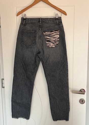 Gri Normal Boy Kadın Denim Jean - Görsel 3