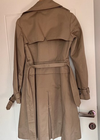 Bej Kadın Süet Trench Coat - Görsel 5