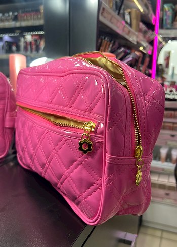 Fermuarlı Pembe Kadın Makyaj Çantası - Görsel 7