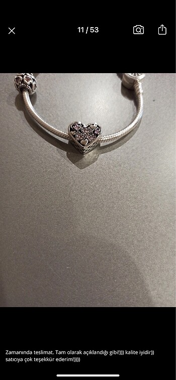 pandora charm kalp