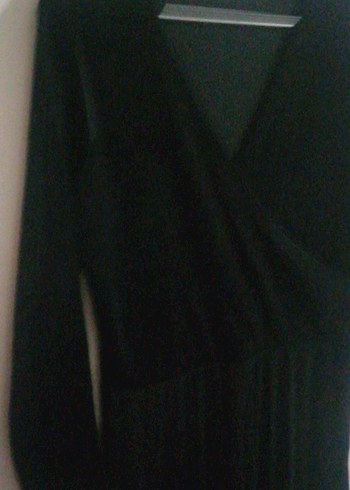 m Beden siyah Renk Uzun Kollu Siyah Pilili Gotik Elbise