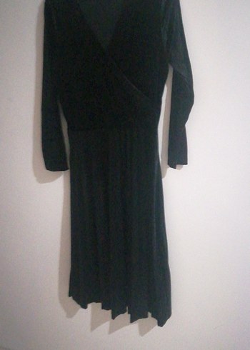 Diğer Uzun Kollu Siyah Pilili Gotik Elbise