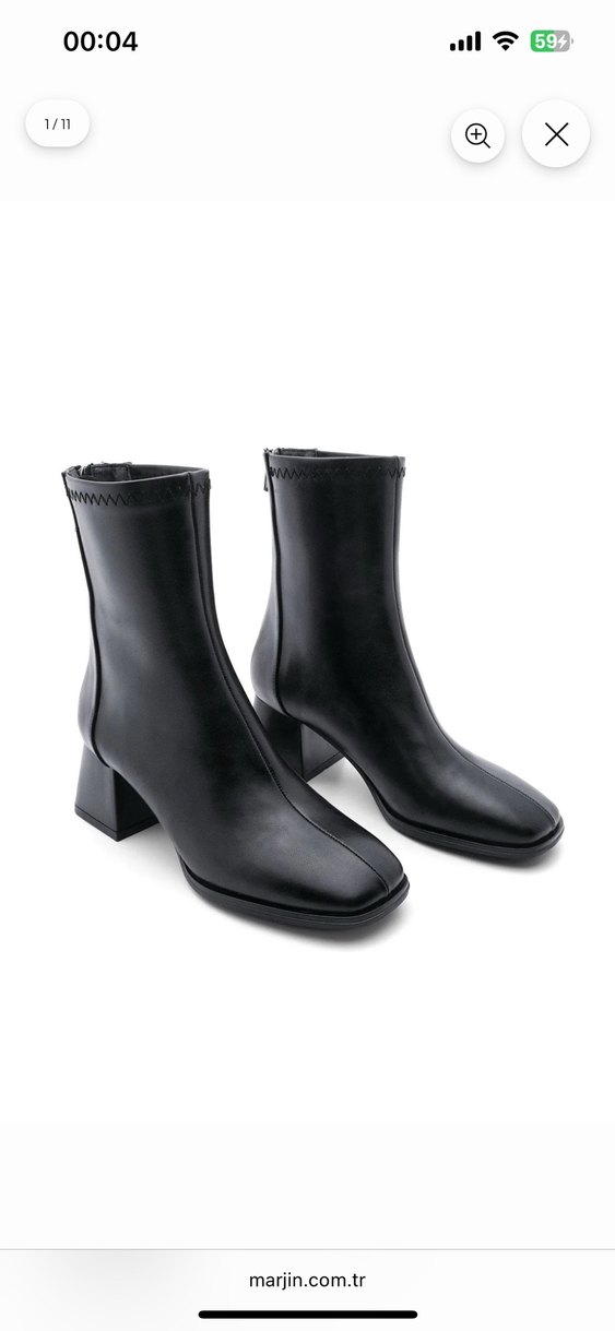 Kadın Siyah Deri Topuklu Bot - Görsel 2