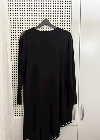 Uzun Kollu Siyah Gri Baskılı Kadın Tunik - Görsel 7