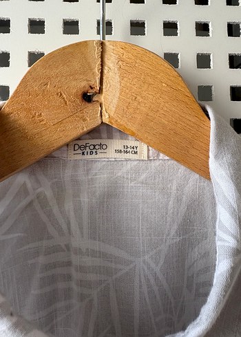 Gri Desenli Keten Kısa Kollu Erkek  Çocuk Gömlek - Görsel 4