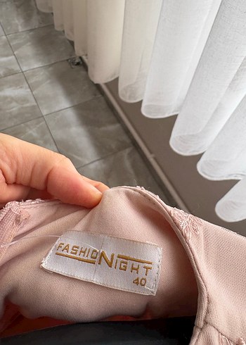 Pembe Vintage Dantel Uzun Elbise - Görsel 9