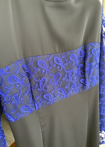 Kadın Mavi Dantelli Uzun Gotik Elbise - Görsel 7