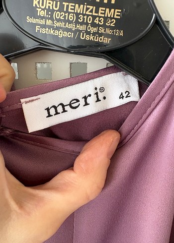 Mor Drapeli Uzun Kadın Elbise - Görsel 9