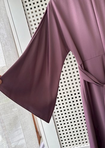 Mor Drapeli Uzun Kadın Elbise - Görsel 7