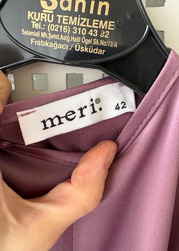 Mor Drapeli Uzun Kadın Elbise - Görsel 10