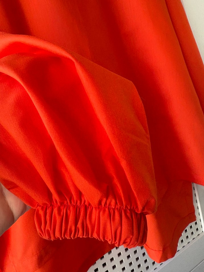 Aybike Turuncu Yüksek Yakalı Bluz - Görsel 3