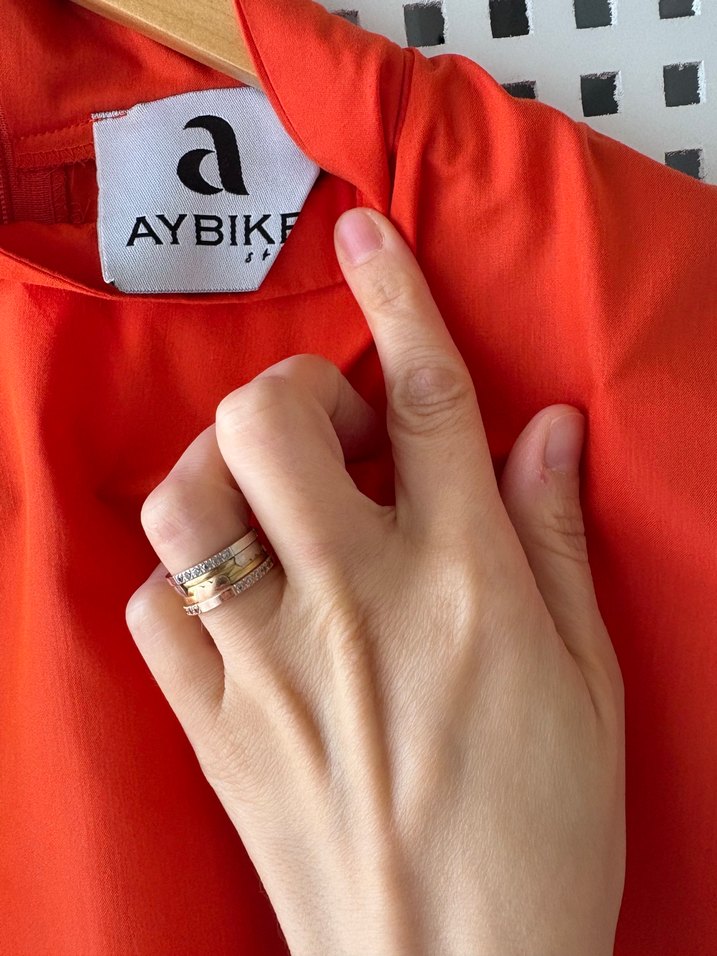 Aybike Turuncu Yüksek Yakalı Bluz - Görsel 4