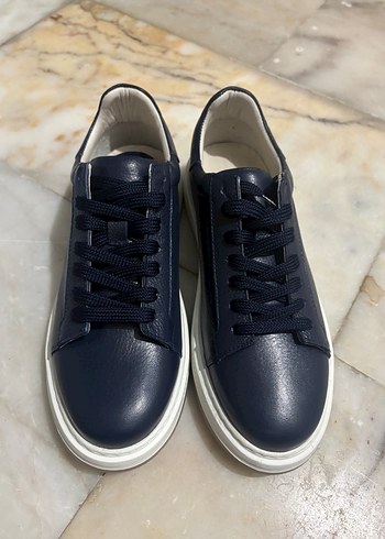 Diğer Lacivert Deri Sneaker