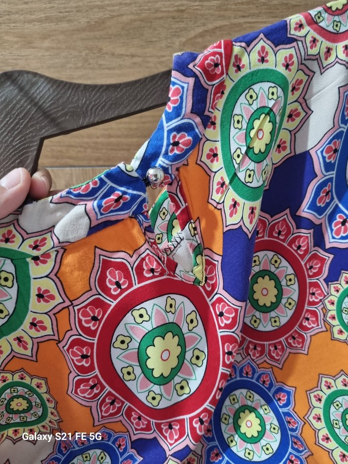 Renkli Bohem Uzun Kollu Uzun Elbise - Görsel 4