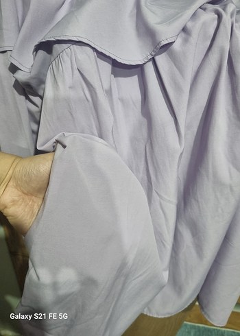 Uzun Kollu Lila Hamile Bluzu - Görsel 5