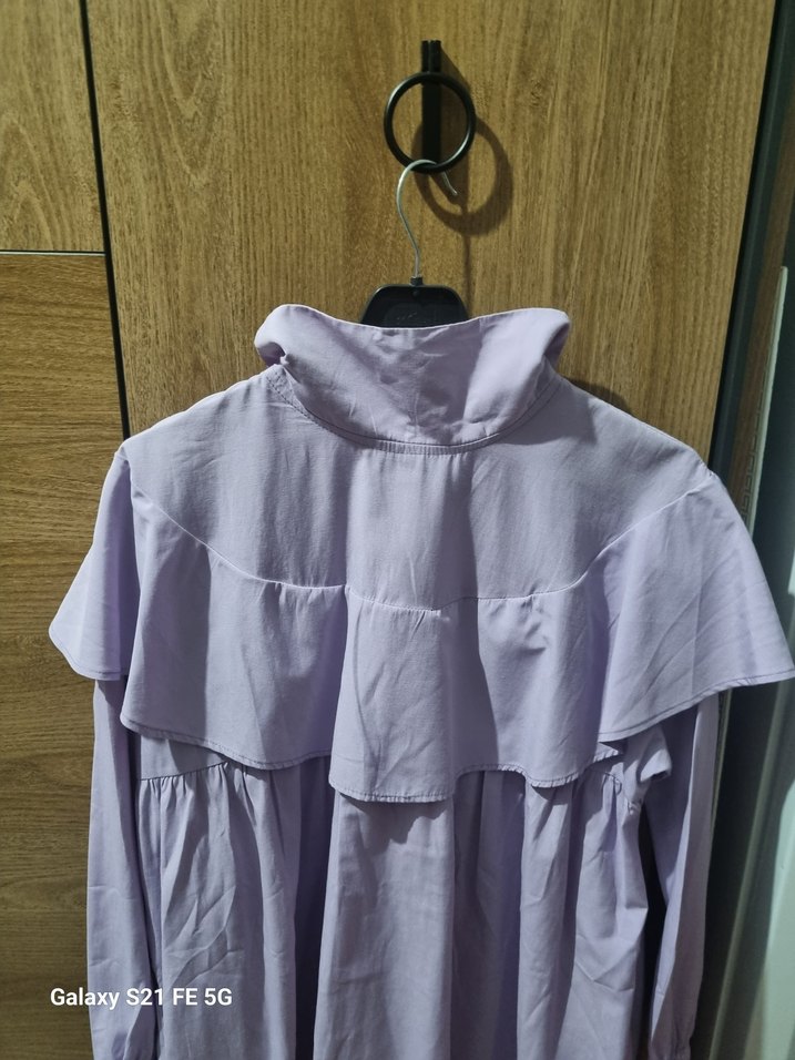 Uzun Kollu Lila Hamile Bluzu - Görsel 3