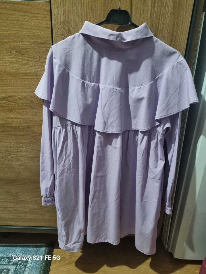 Uzun Kollu Lila Hamile Bluzu - Görsel 2