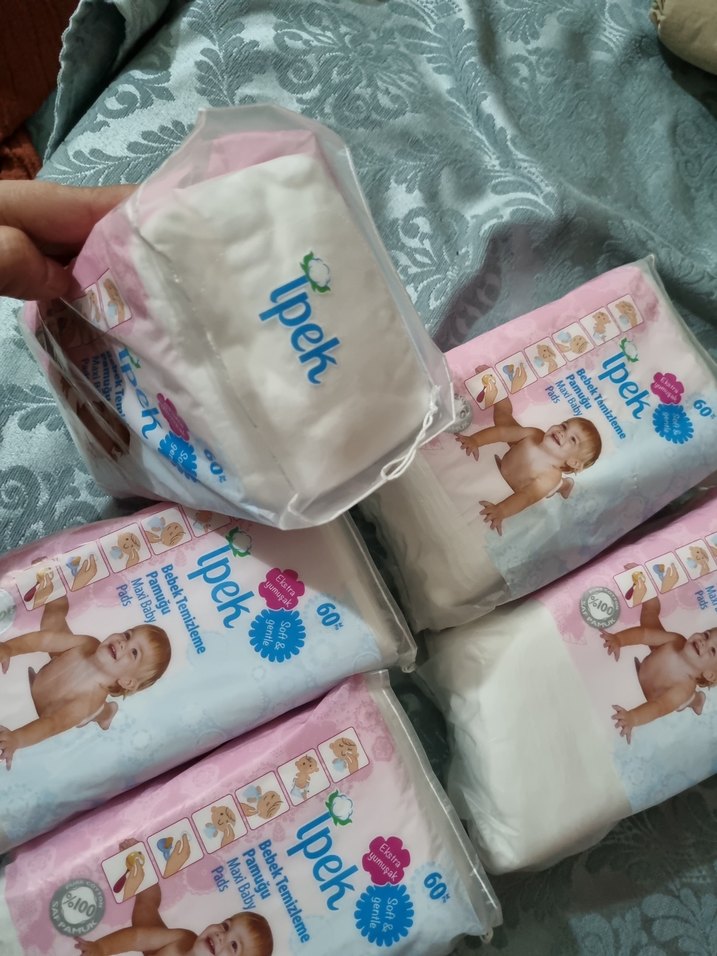 İpek Bebek Temizleme Pamuk Mendil 60'lı - Görsel 2