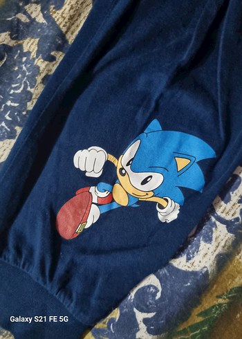 Erkek Çocuk Mavi Sonic Baskılı Eşofman Takımı - Görsel 2