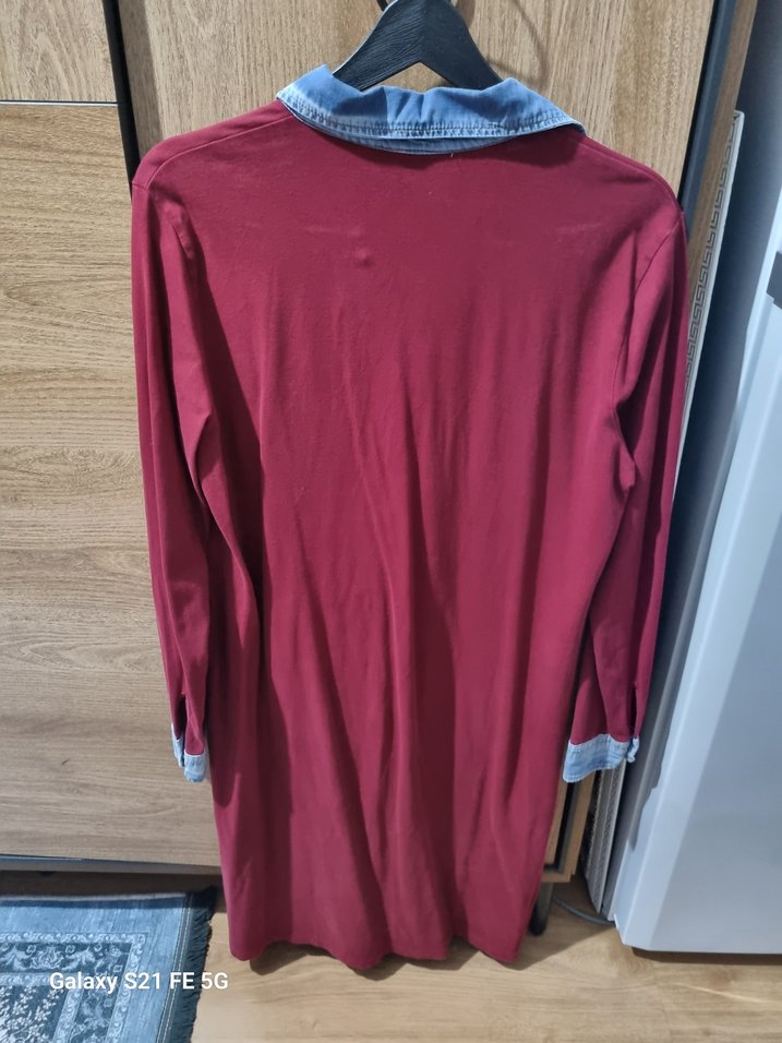 Bordo Düğmeli Kadın Tunik - Görsel 5