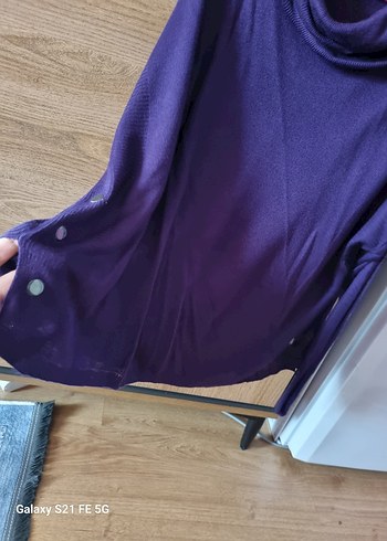 Mor Uzun Kollu Boğazlı Salaş Kadın Kazak - Görsel 6