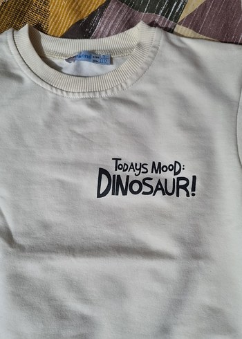 Beyaz Uzun Kollu Baskılı Sweatshirt - Görsel 3