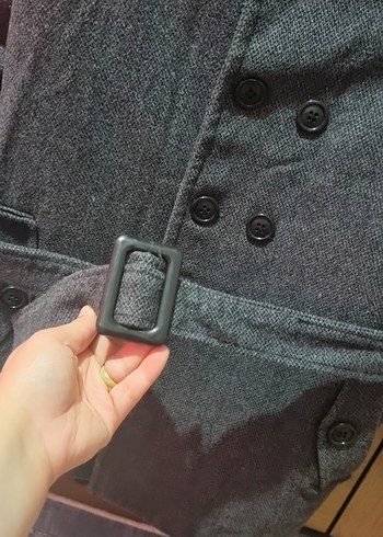 Gri Erkek Midi Yün Kaban - Görsel 2