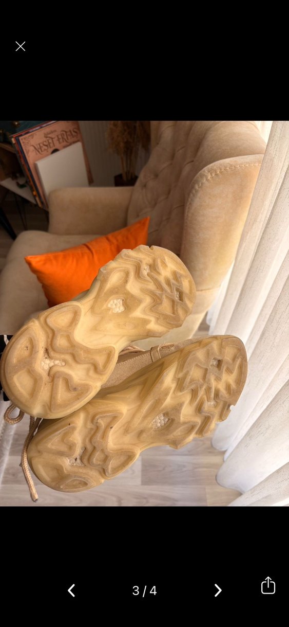 Elle Bej Bağcıklı Kadın Spor Ayakkabı - Görsel 3