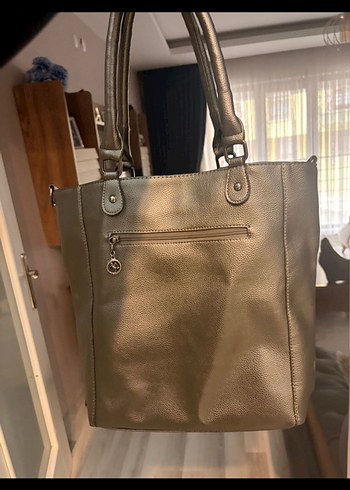 Nas Bag Gri Renkli Deri Tokalı Kadın Çanta - Görsel 2