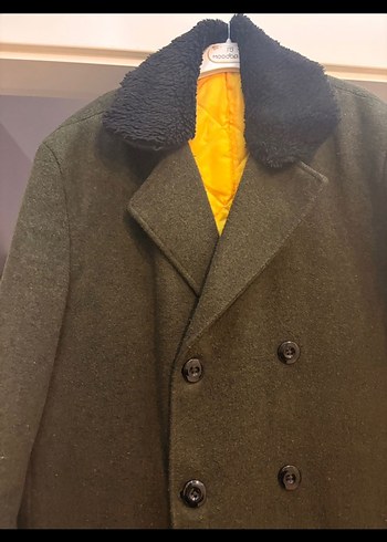 Düğmeli Haki Erkek Klasik Kaban - Görsel 2