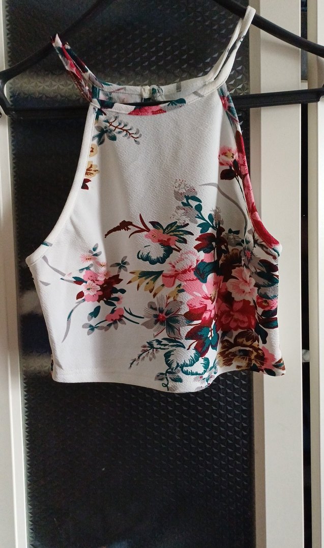 Çiçek Desenli Askılı Mini Bluz - Görsel 2