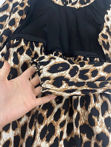 Leopar desenli bluz