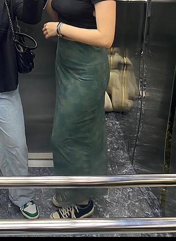 yeşil uzun etek