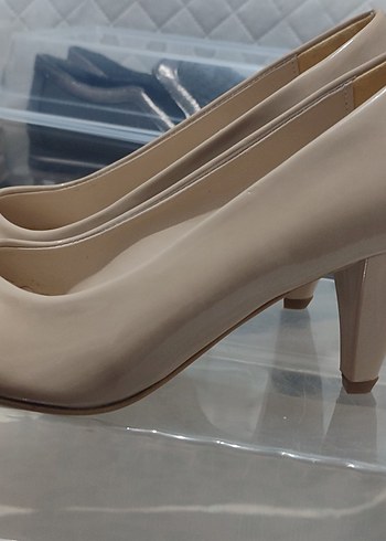 Bej Rugan Stiletto Topuklu Kadın Ayakkabı - Görsel 2