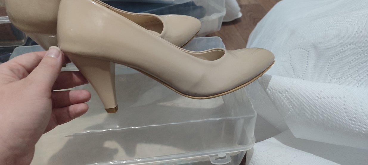 Bej Rugan Stiletto Topuklu Kadın Ayakkabı - Görsel 5