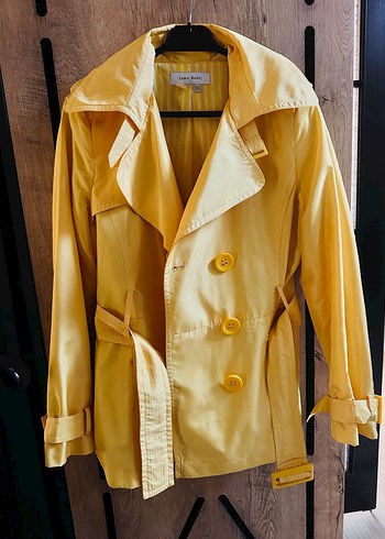 Zara Sarı Midi Kemerli Kadın Trençkot
