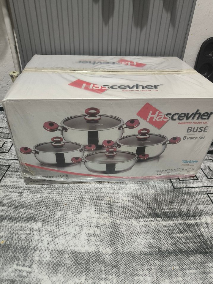 Çelik Tencere Seti 8 parça hascevher marka - Görsel 2