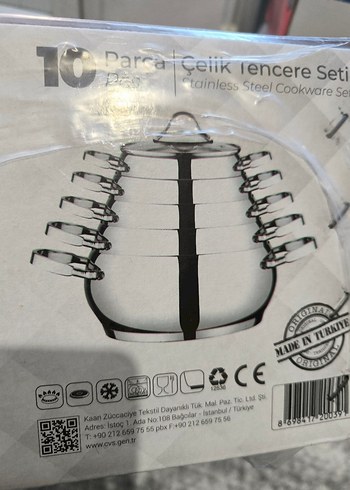 CVS 10 parça çelik tencere seti sıfır kutulu - Görsel 3