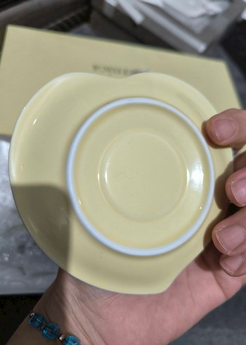 Pastel Sarı Çiçek Desenli Porselen Fincan - Görsel 5