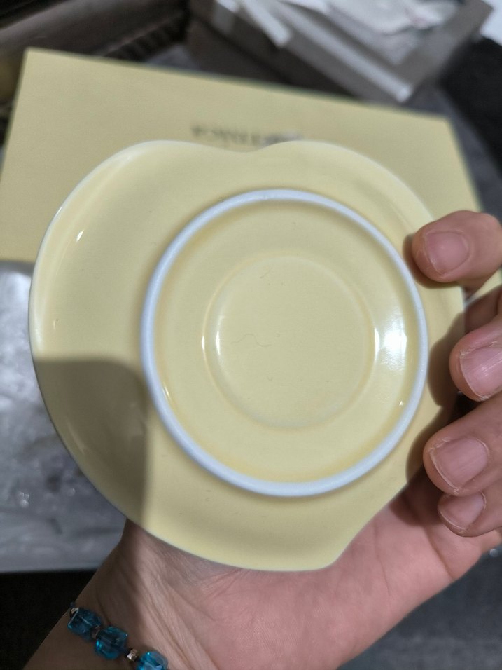 Pastel Sarı Çiçek Desenli Porselen Fincan - Görsel 5